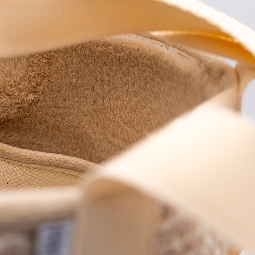 Sac espadrille Fourré Pied-de-Poule Rose Pâle