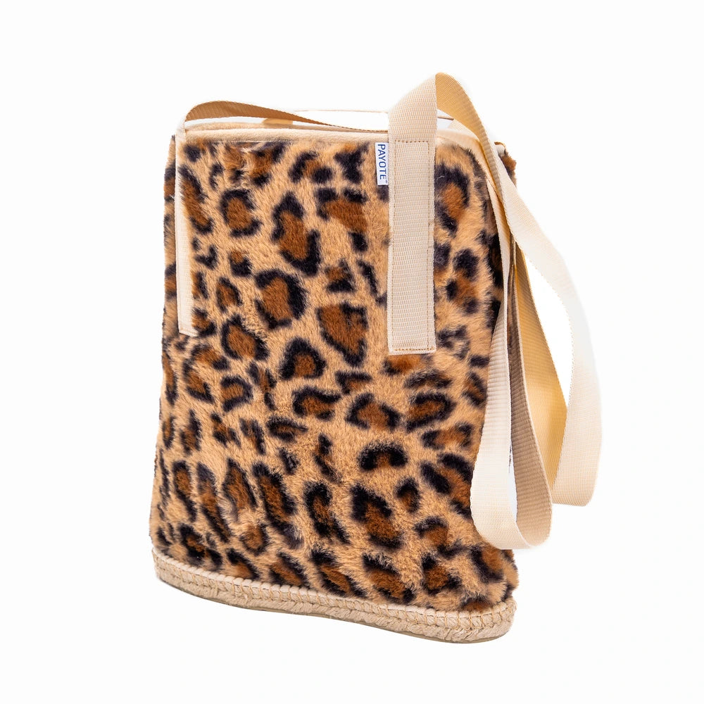 Sac espadrille Fourré Léopard Choco
