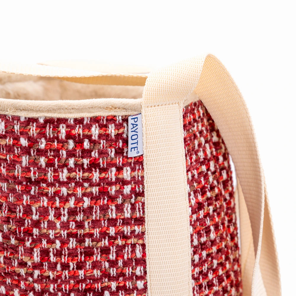 Sac espadrille Fourré Pied-de-Poule Rose Foncé
