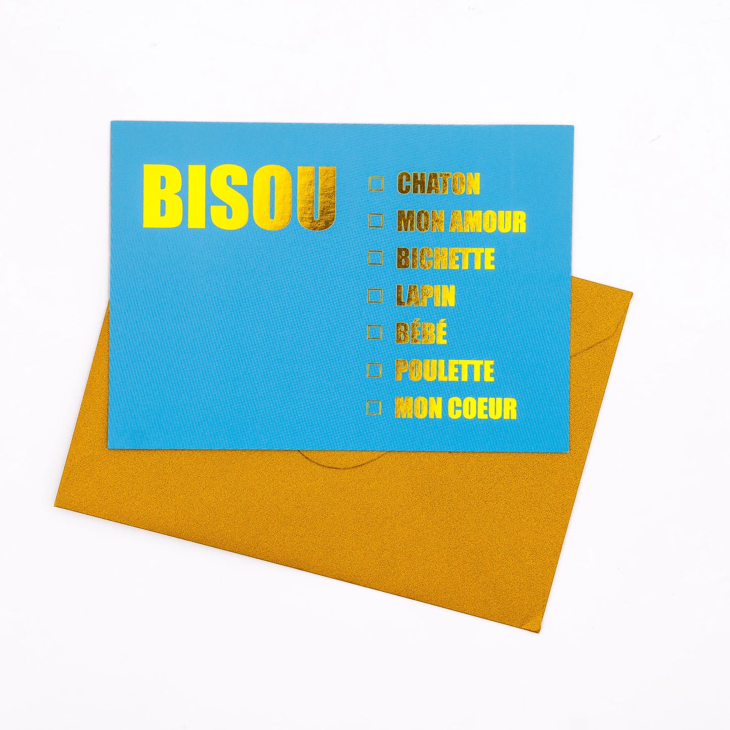 Carte "BISOU" Bleue