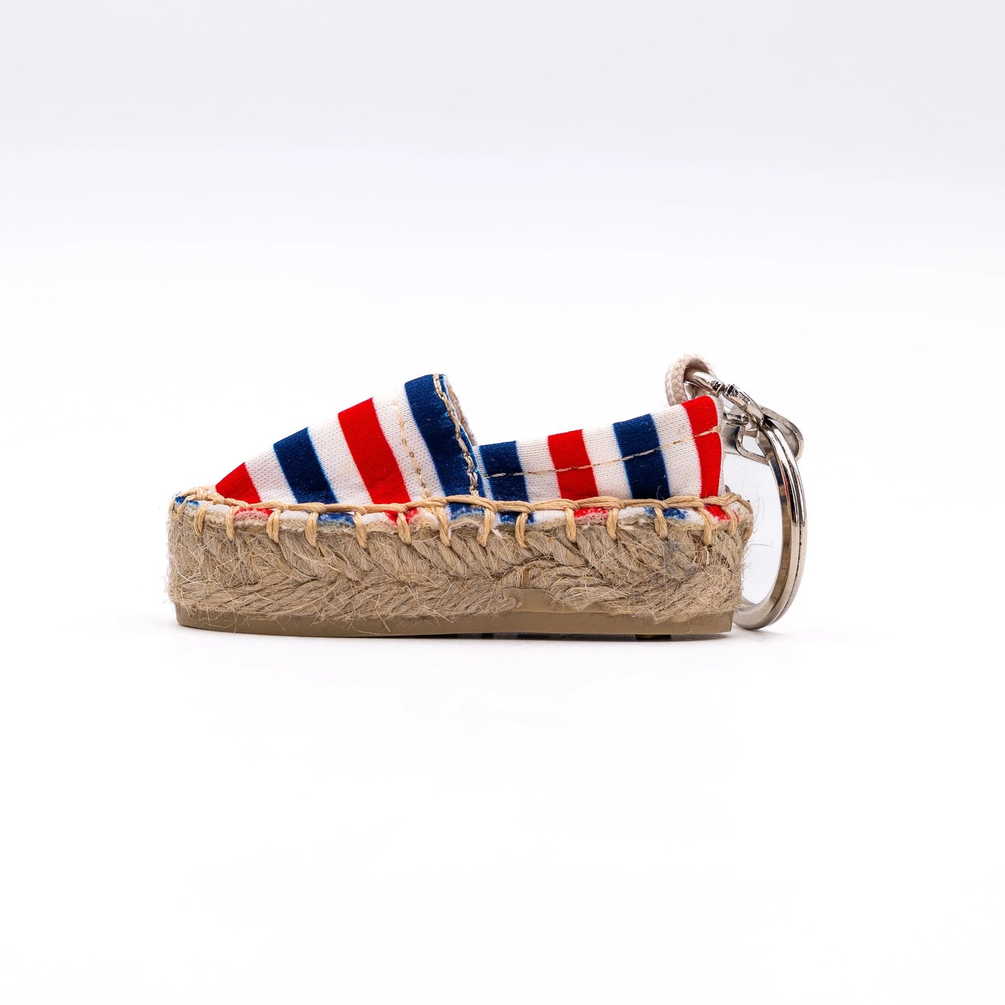 Porte-clés espadrille bleu blanc rouge