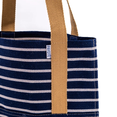 Sac espadrille bleu marine rayé blanc