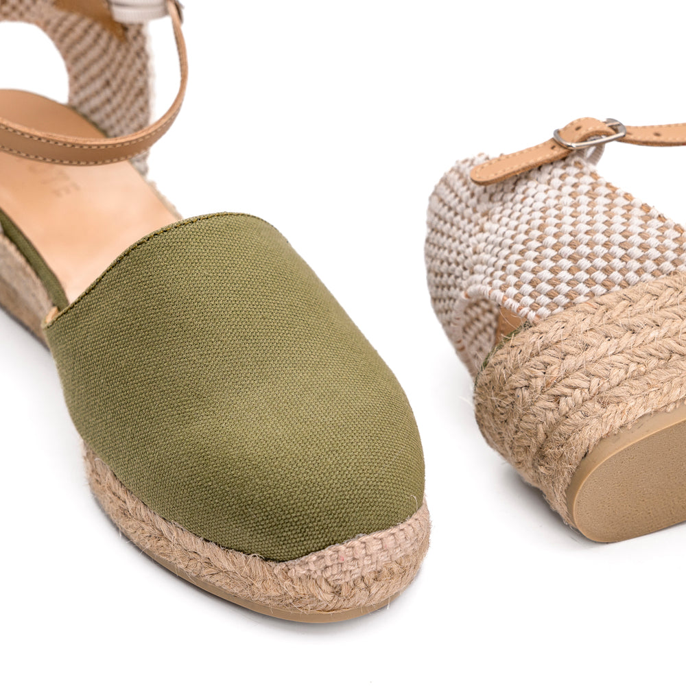 Espadrille Compensée Mado Kaki