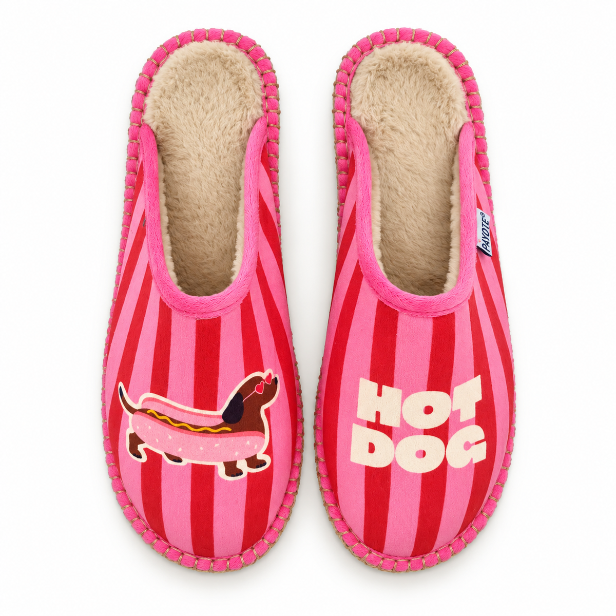 Mule Fourrée Teckel "Hot Dog"
