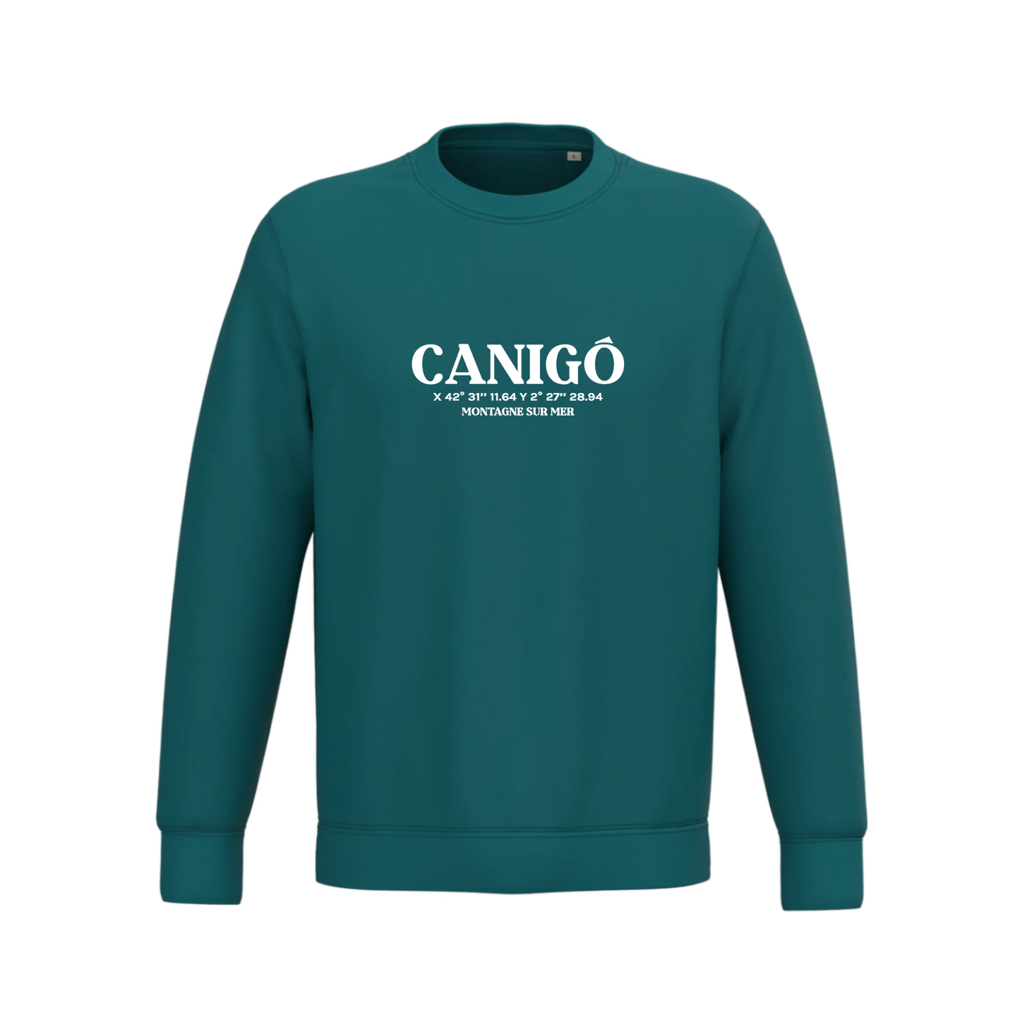 Recycled Round Neck Sweatshirt - Canigó compass