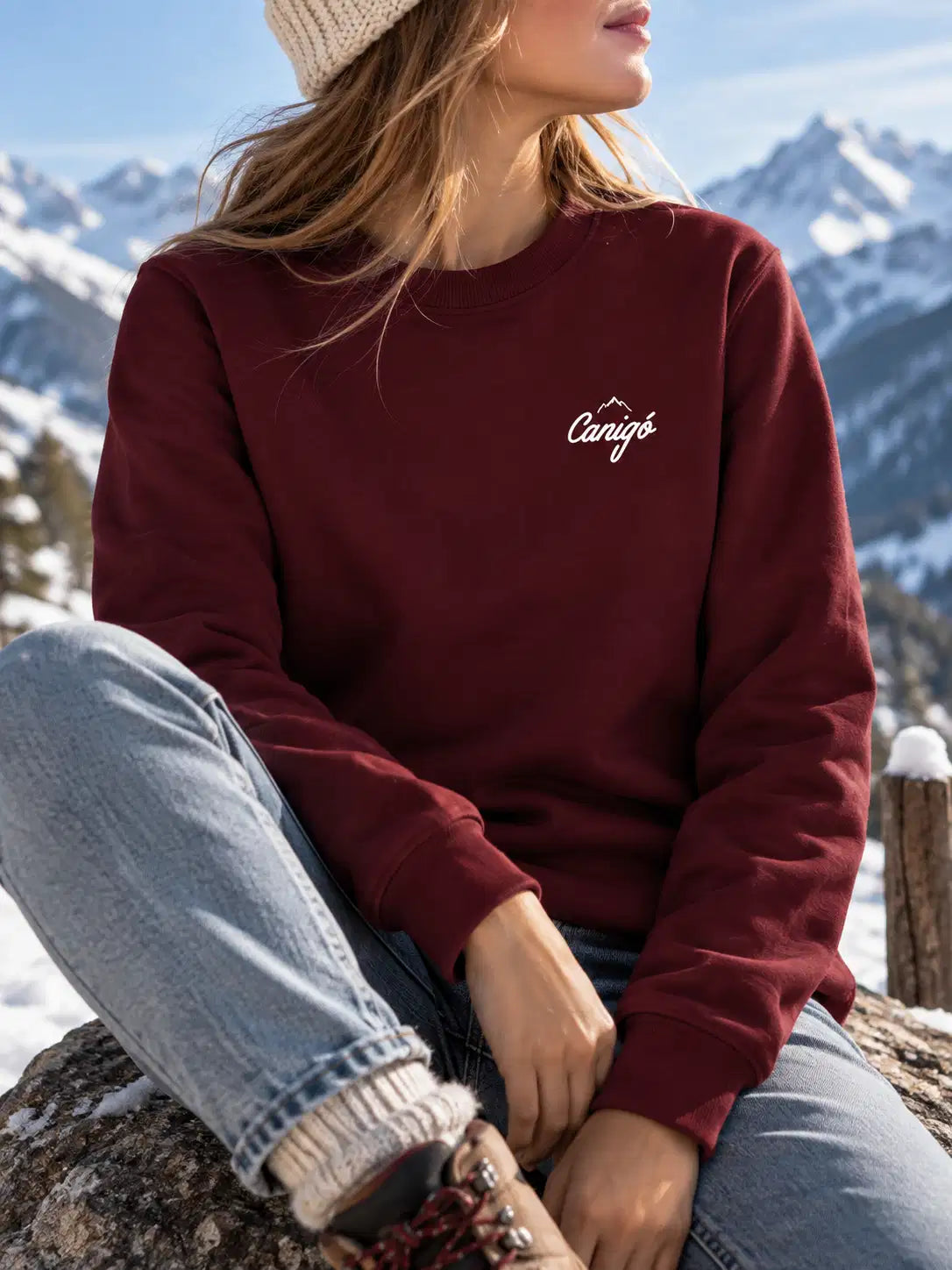 Sweat Col rond Recyclé - Canigó vertical coeur