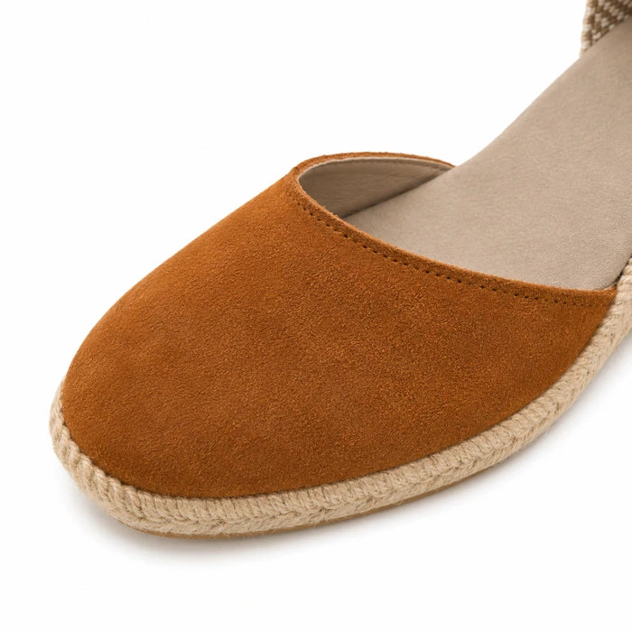Espadrille Compensée Olympe Cognac à boucle - T5