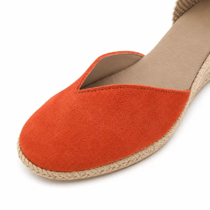 Espadrille Compensée Victoire Corail à boucle - T5