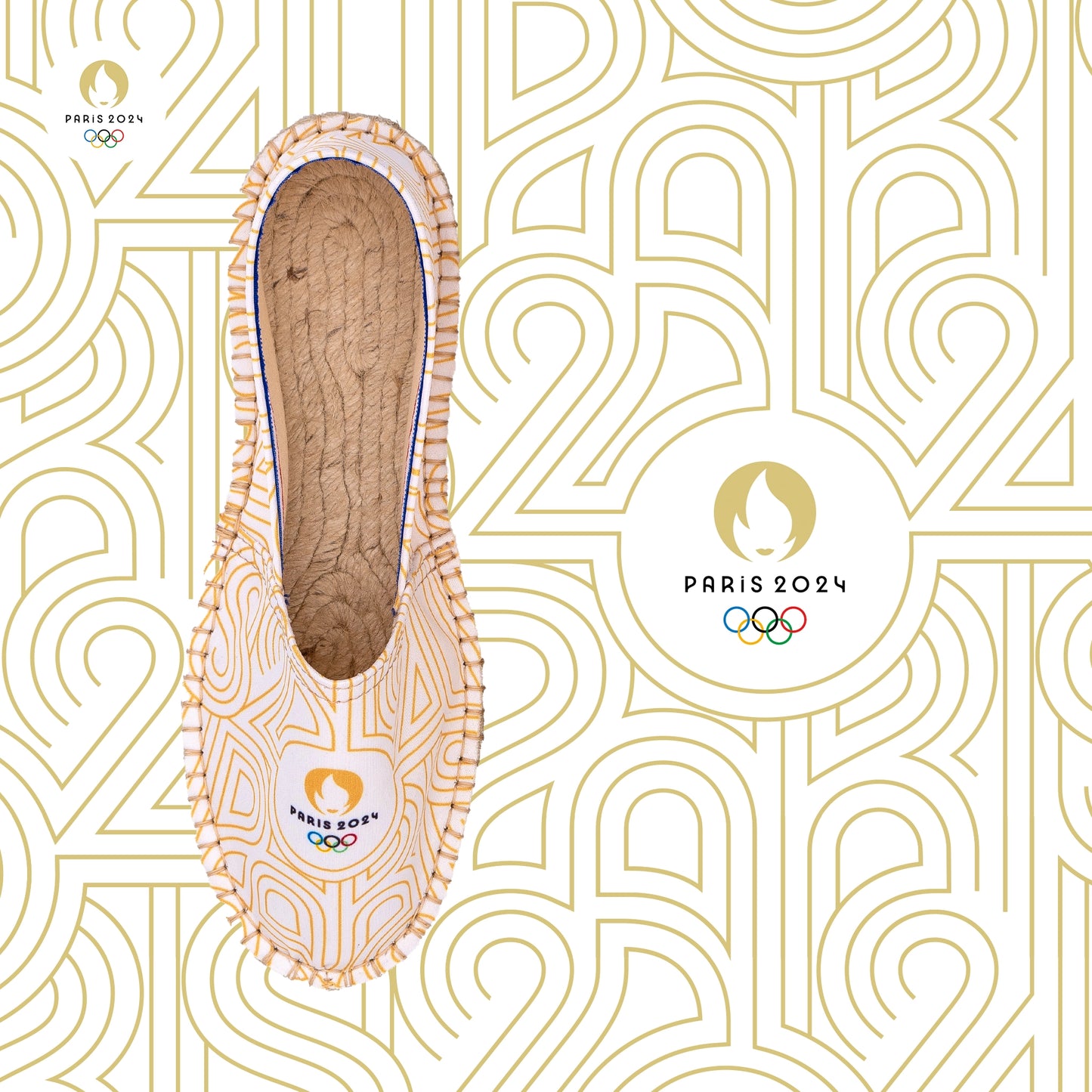 Modèle : JO PARIS 2024 BEIGE Espadrille un seul pied