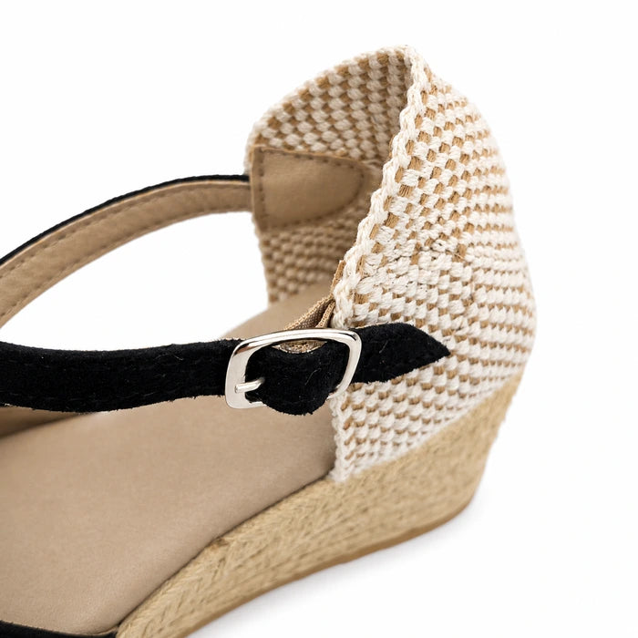 Espadrille Compensée Olympe Noire à boucle - T5