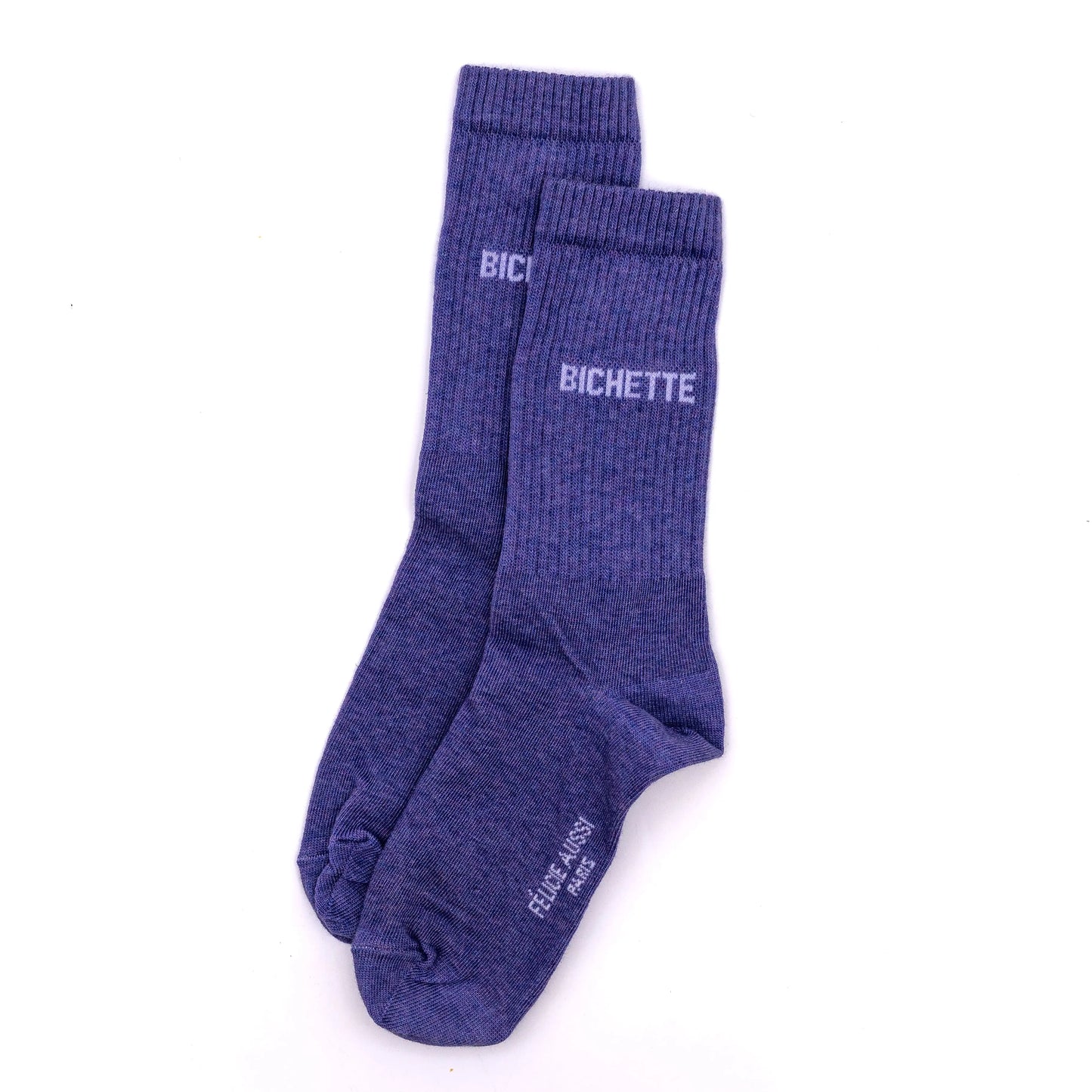 Chaussettes "bichette" violettes fabriquées en France