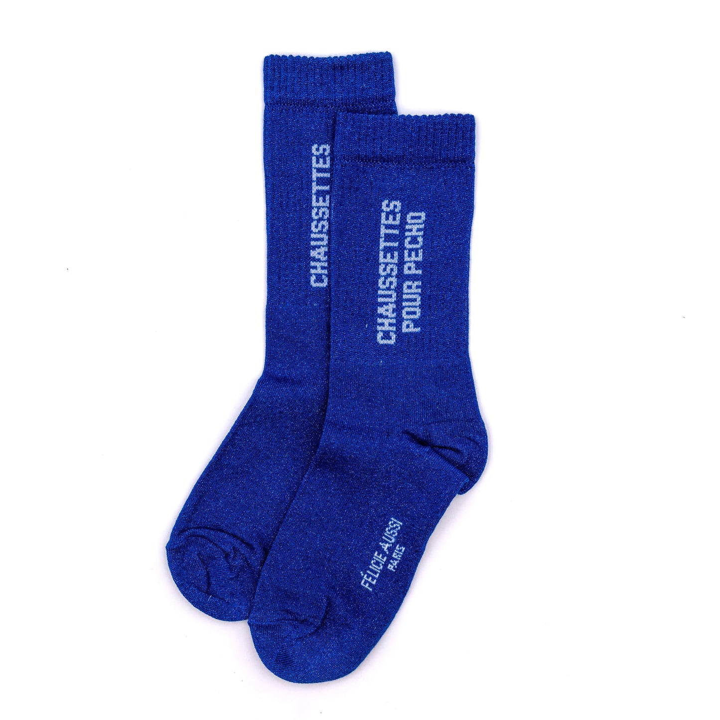 Chaussettes originales "pour pecho" bleues à paillettes