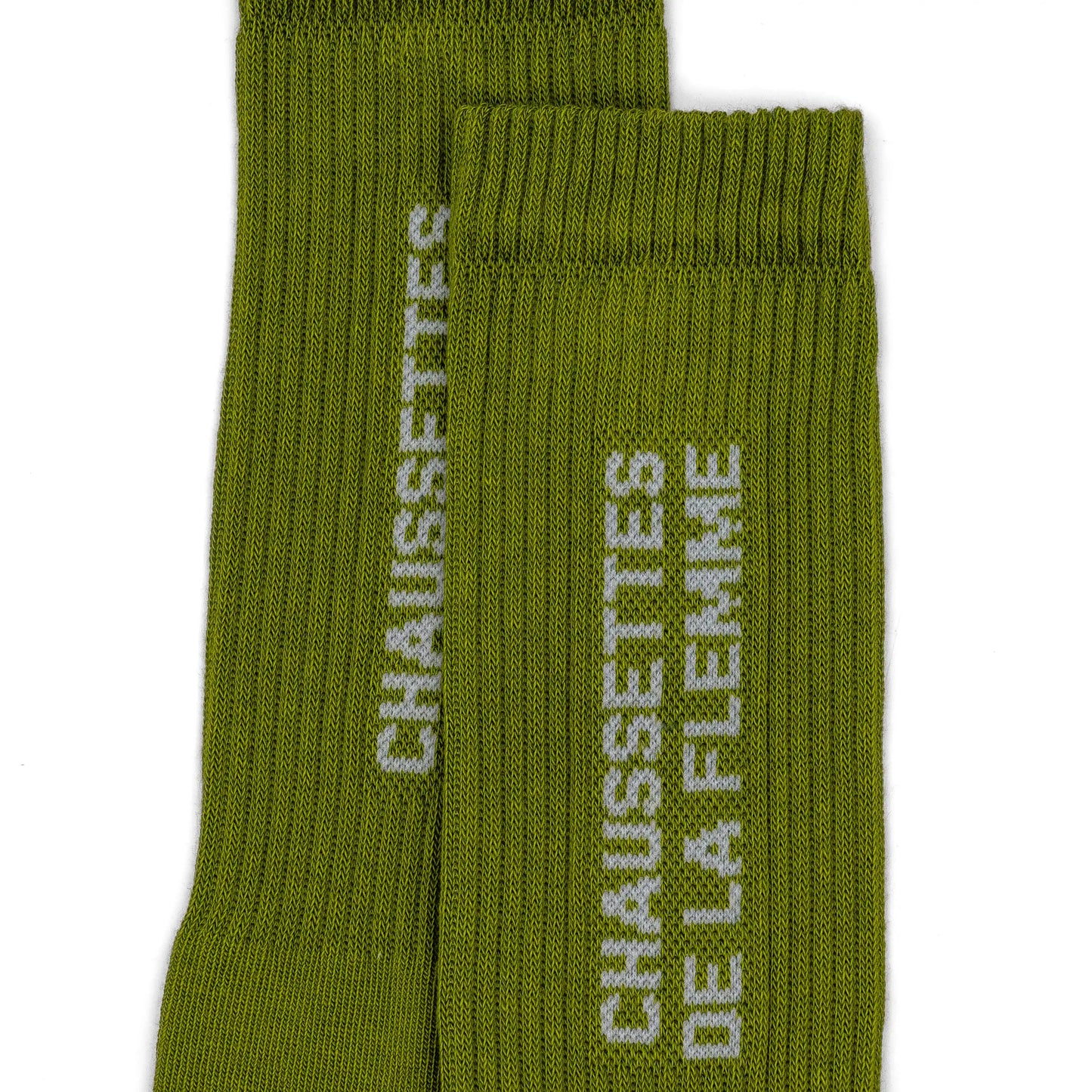 Chaussettes vert bambou à message fabriquées en France