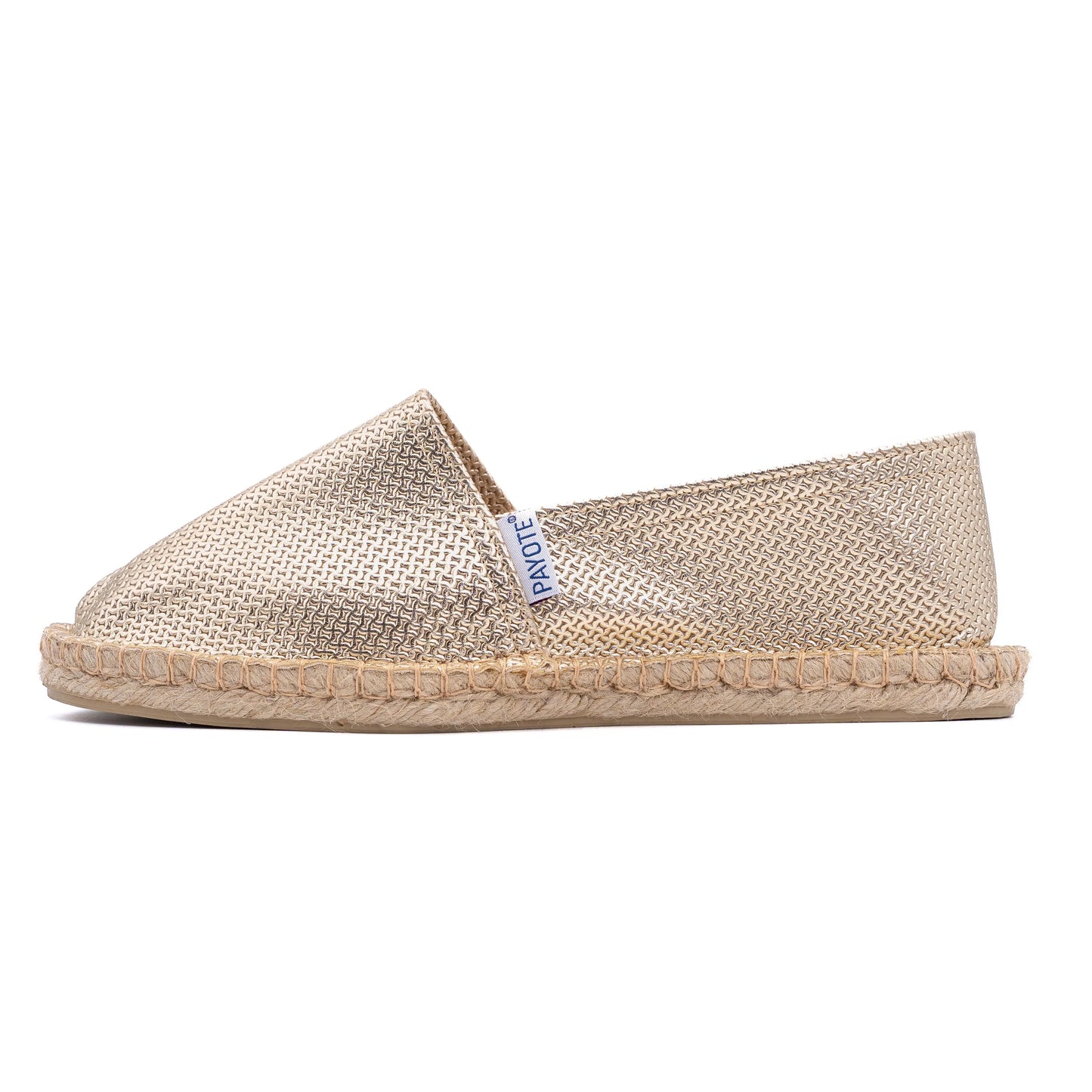 Espadrille à la toile argentée made in France