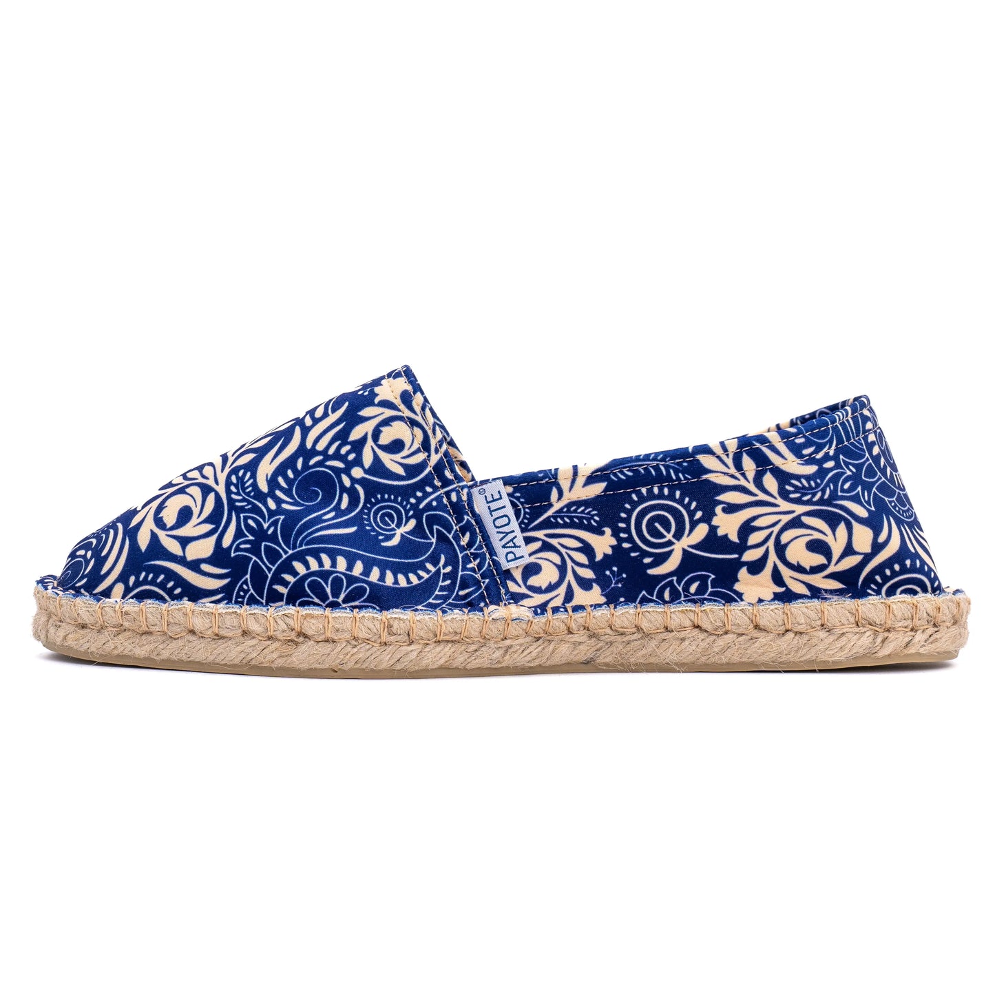 Espadrille bleu marine à l'imprimé arabèsque