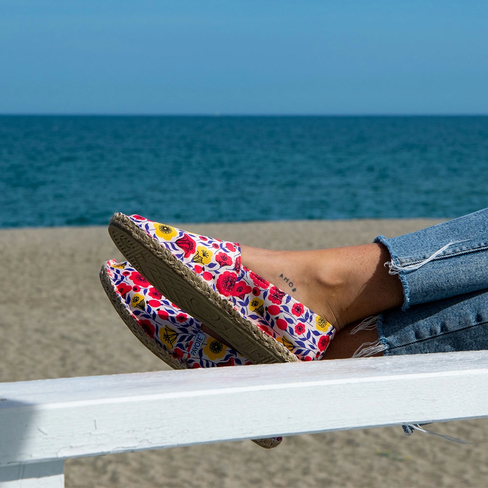 Espadrille imprimée fleurs made in France