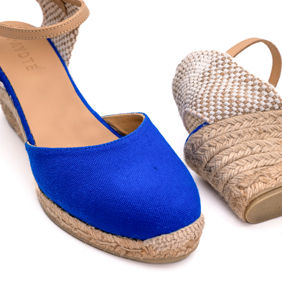 59731-Espadrille Compensee pour Femme, Sandale Confortable, fermee
