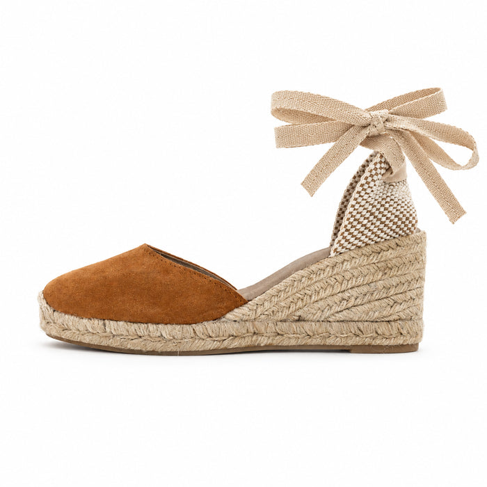 The Royal Blue Mathilde Lace-up Wedge Espadrille