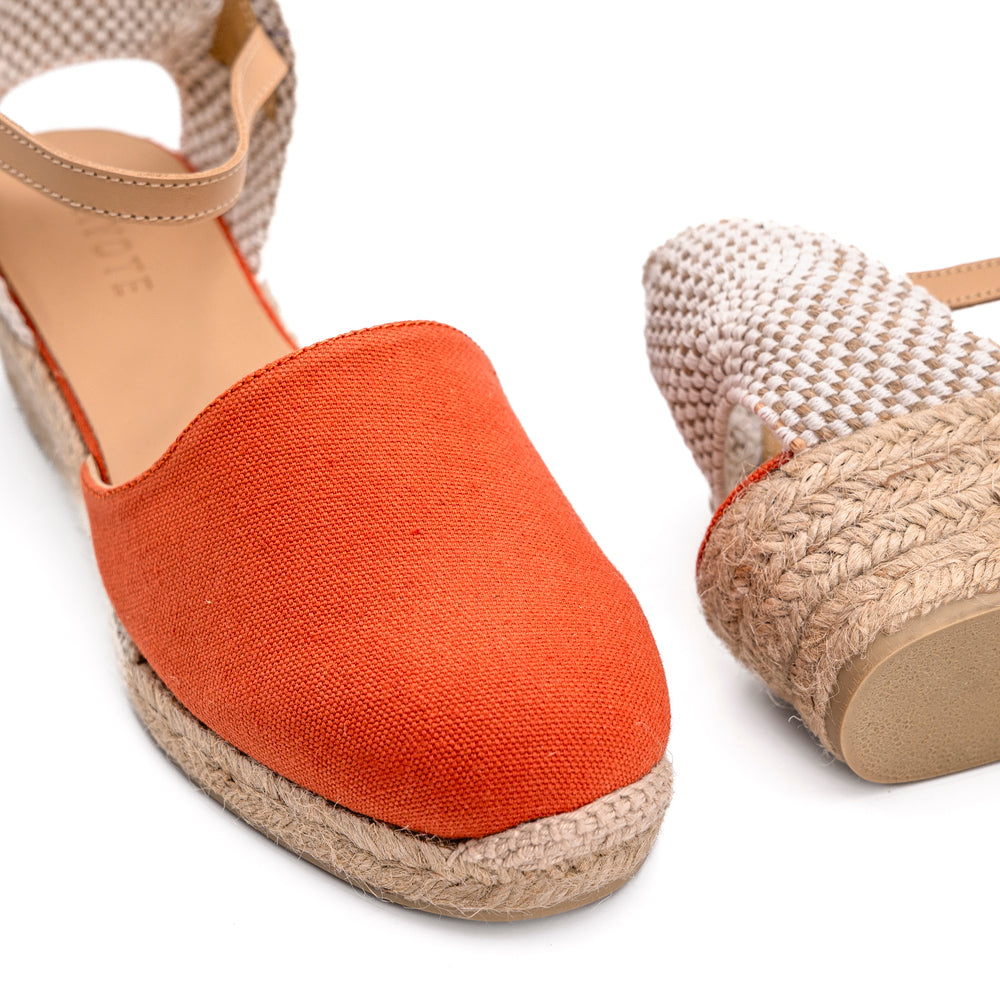 Espadrille compensée terracotta made in France "Mado"