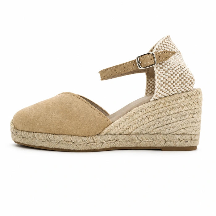 Espadrille Compensée Victoire Beige à boucle - T5