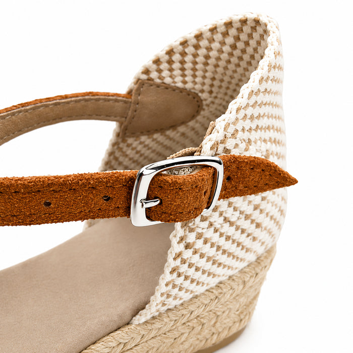 Espadrille Compensée Victoire Cognac à boucle - T5