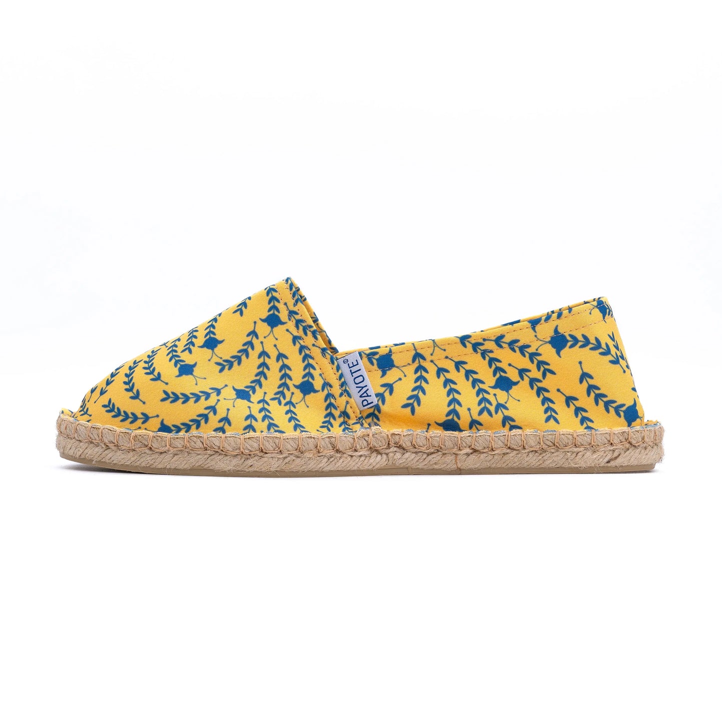 Espadrille jaune à l'imprimé fleurs
