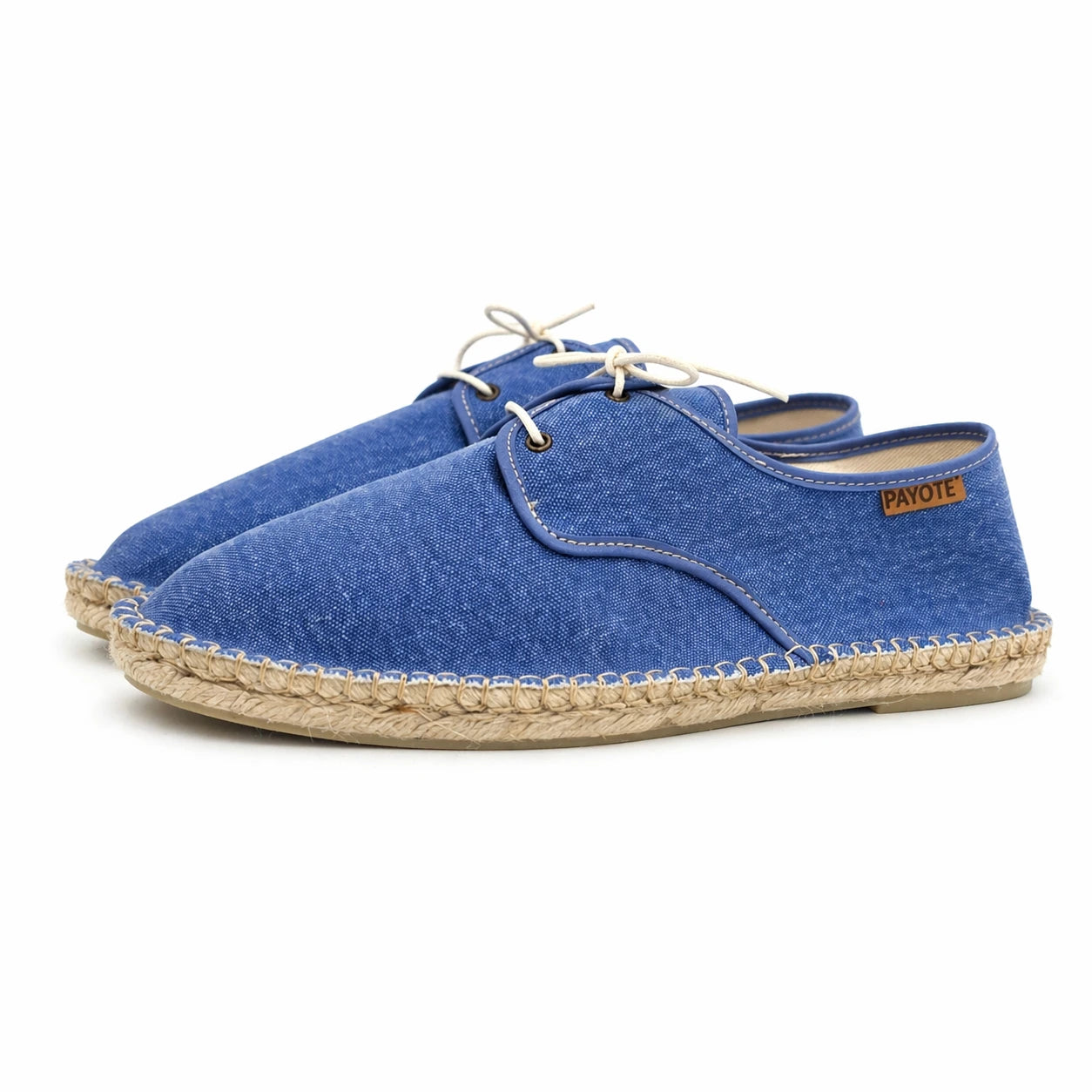 Espadrille à lacets bleu délavé