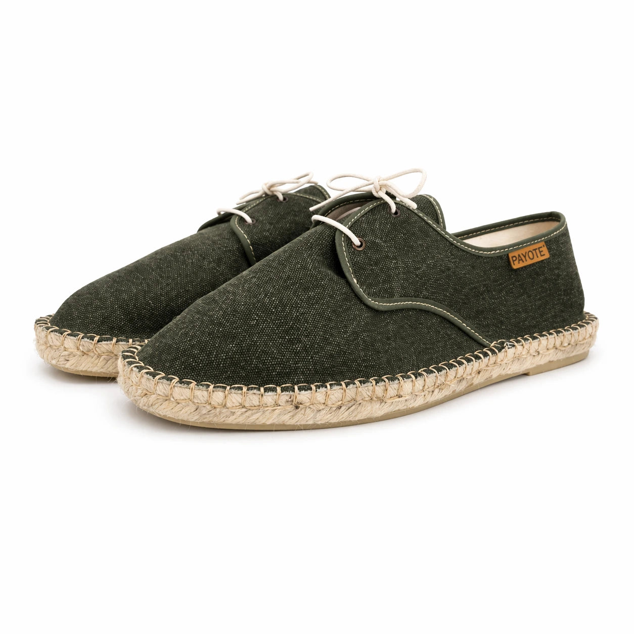 Espadrille à lacets kaki délavé 