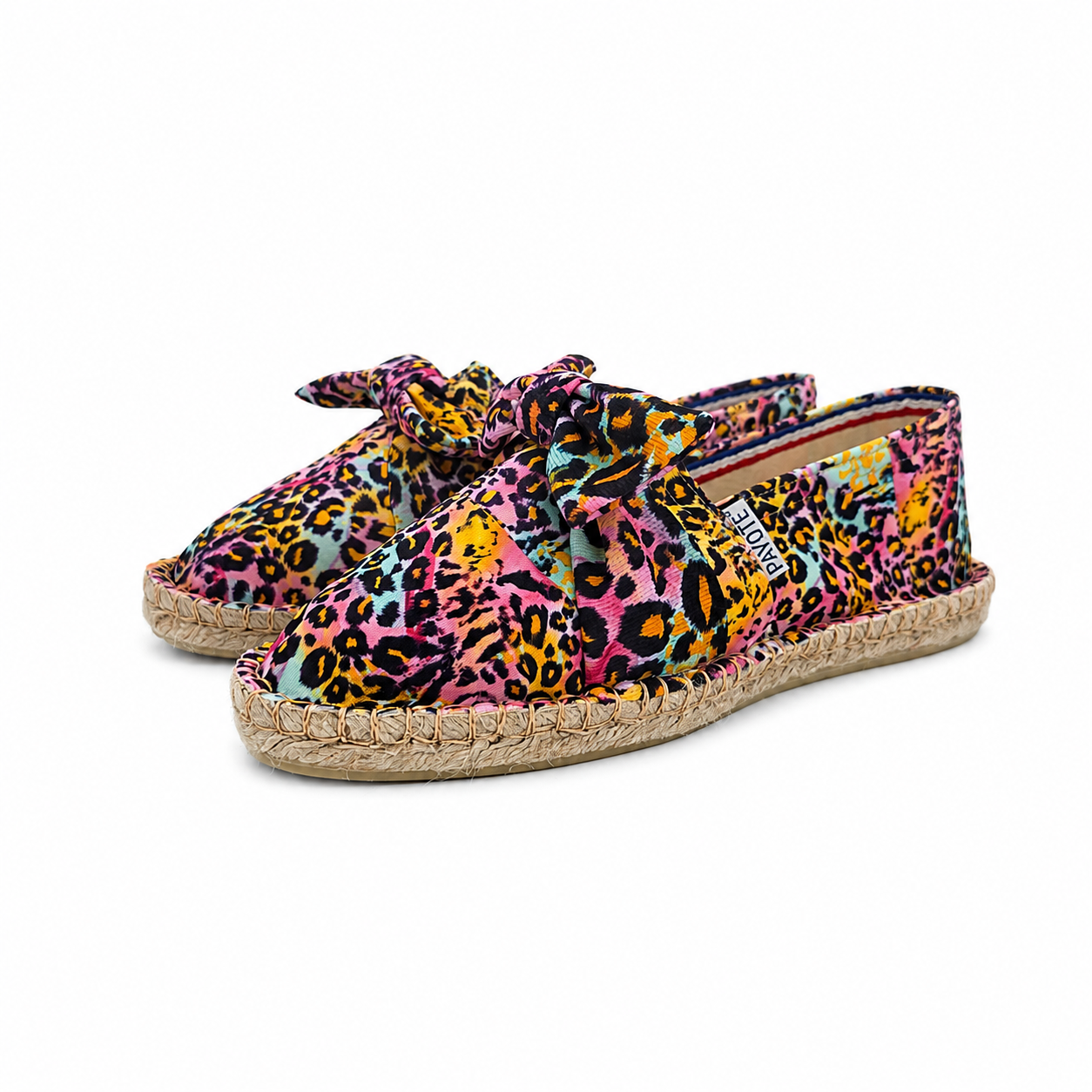 Espadrille léopard à noeud