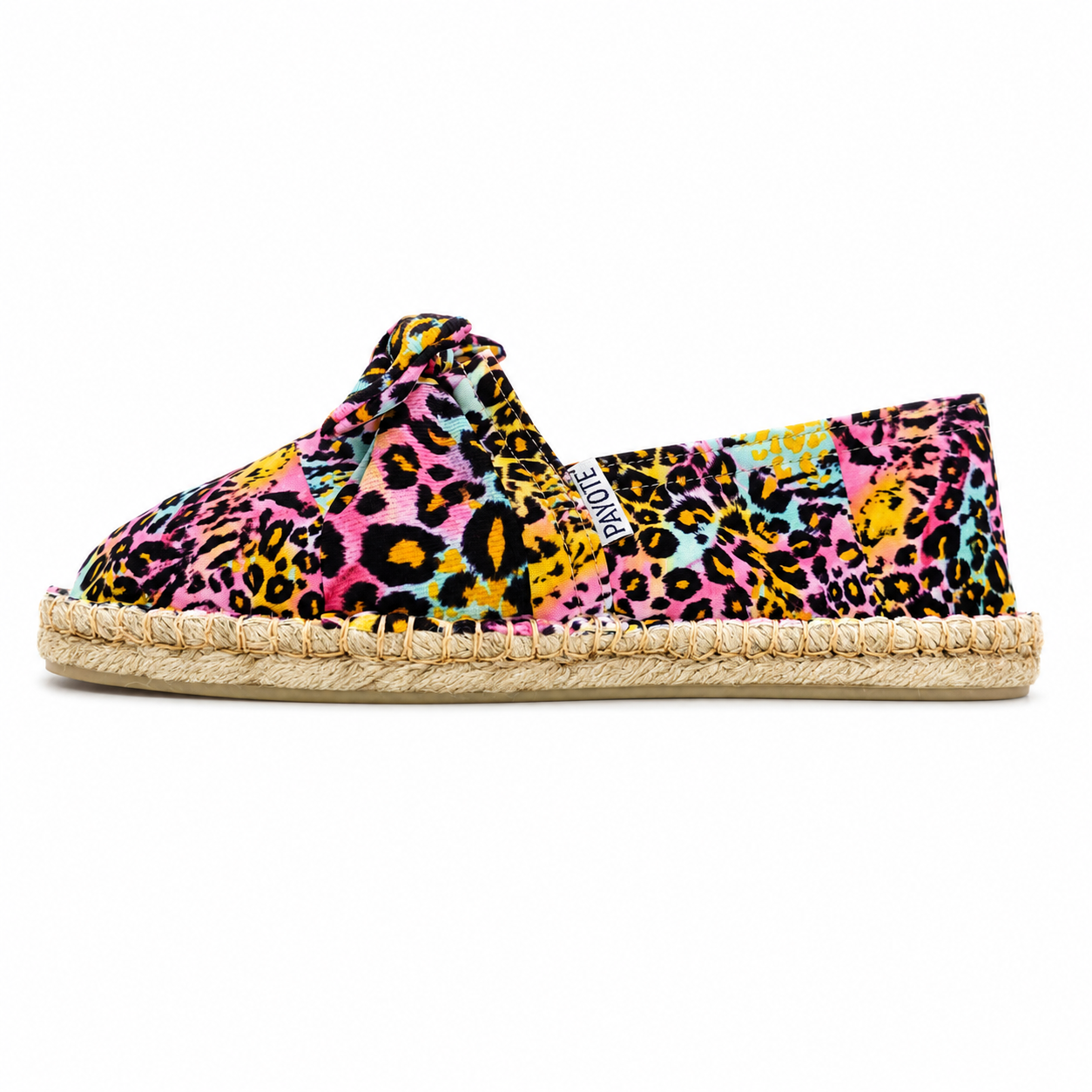Espadrille léopard à noeud
