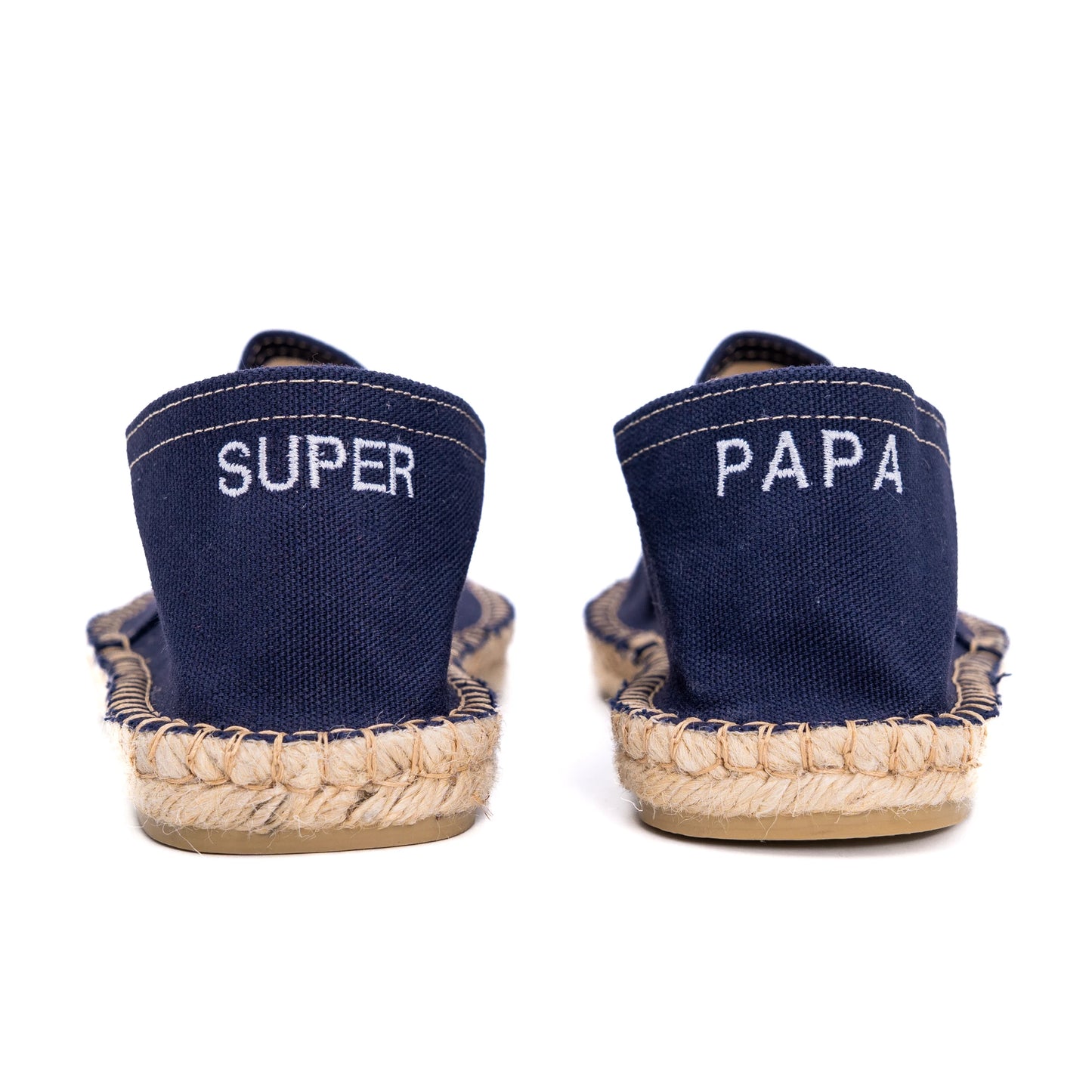 Idée cadeau fête des pères : espadrille brodée super Papa