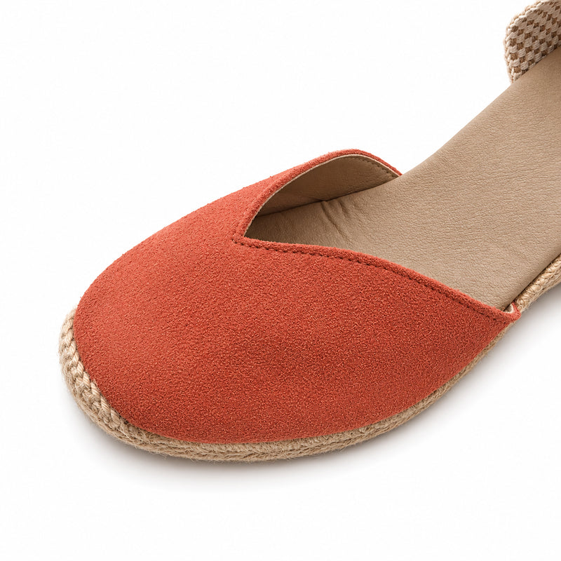 Espadrille Compensée Victoire terracotta à ruban - T7