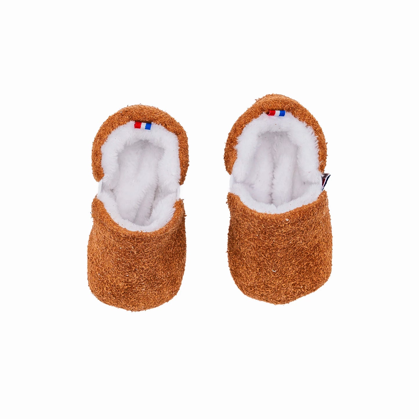 Chausson pour bébé marron made in France