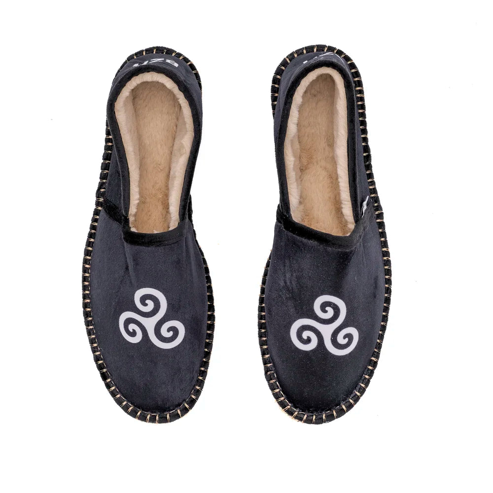 Chausson espadrille fourré à l'imprimé triskell