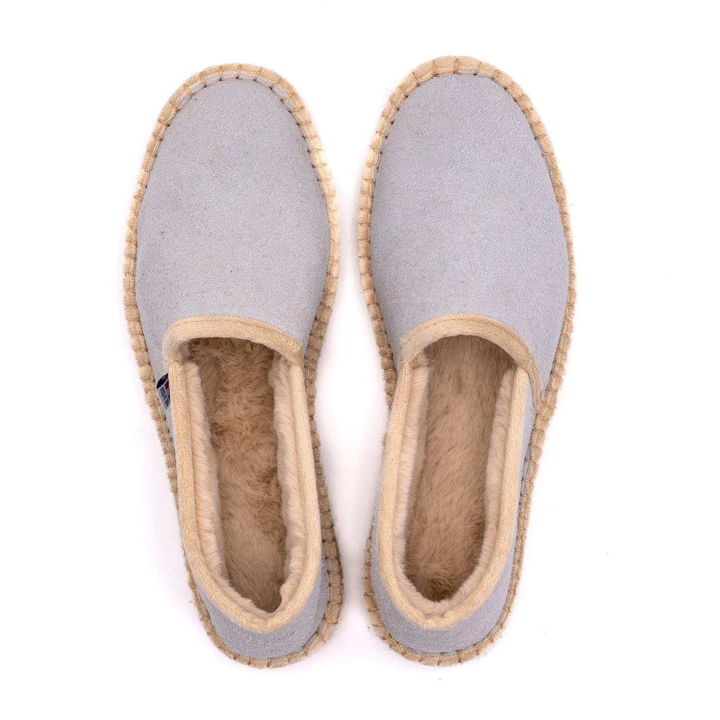 Espadrille Fourrée Gris Clair