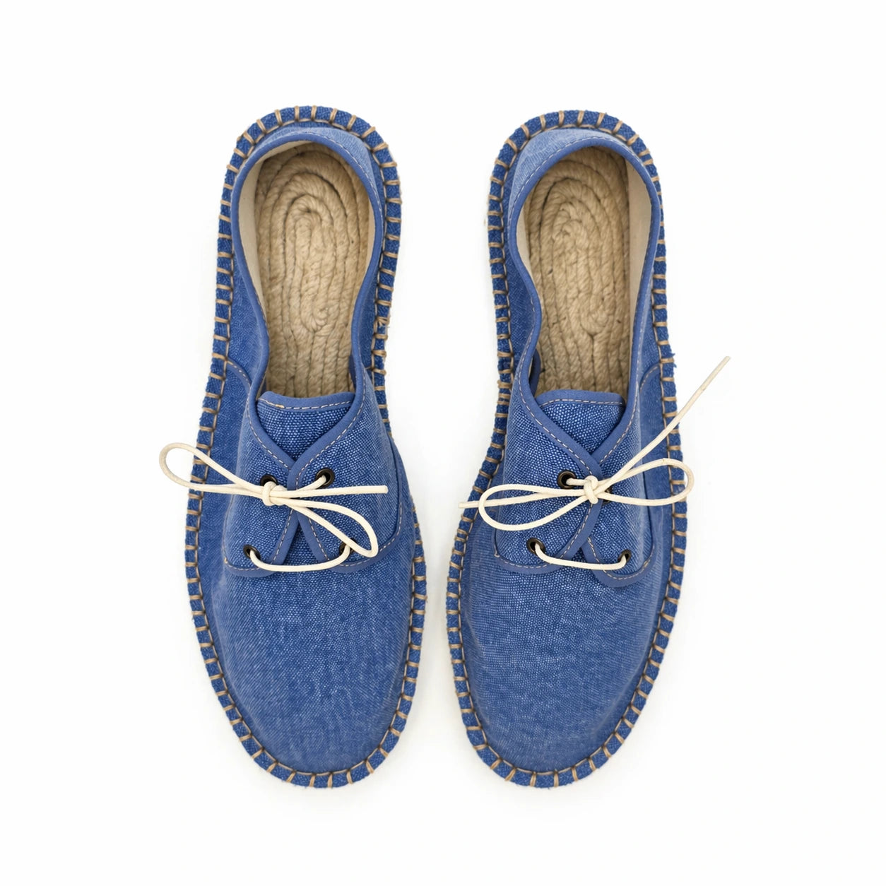 Espadrille à lacets bleu délavé