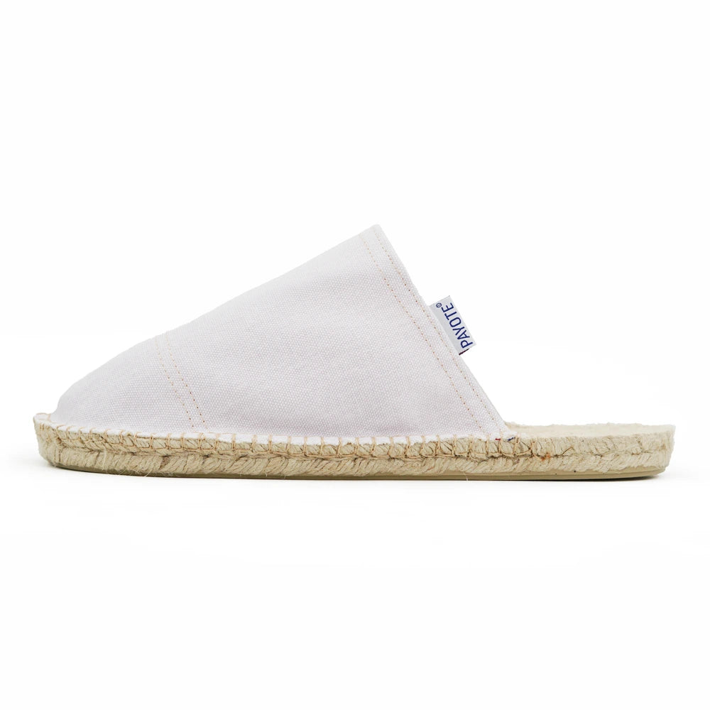 Mule espadrille blanc délavé made in France