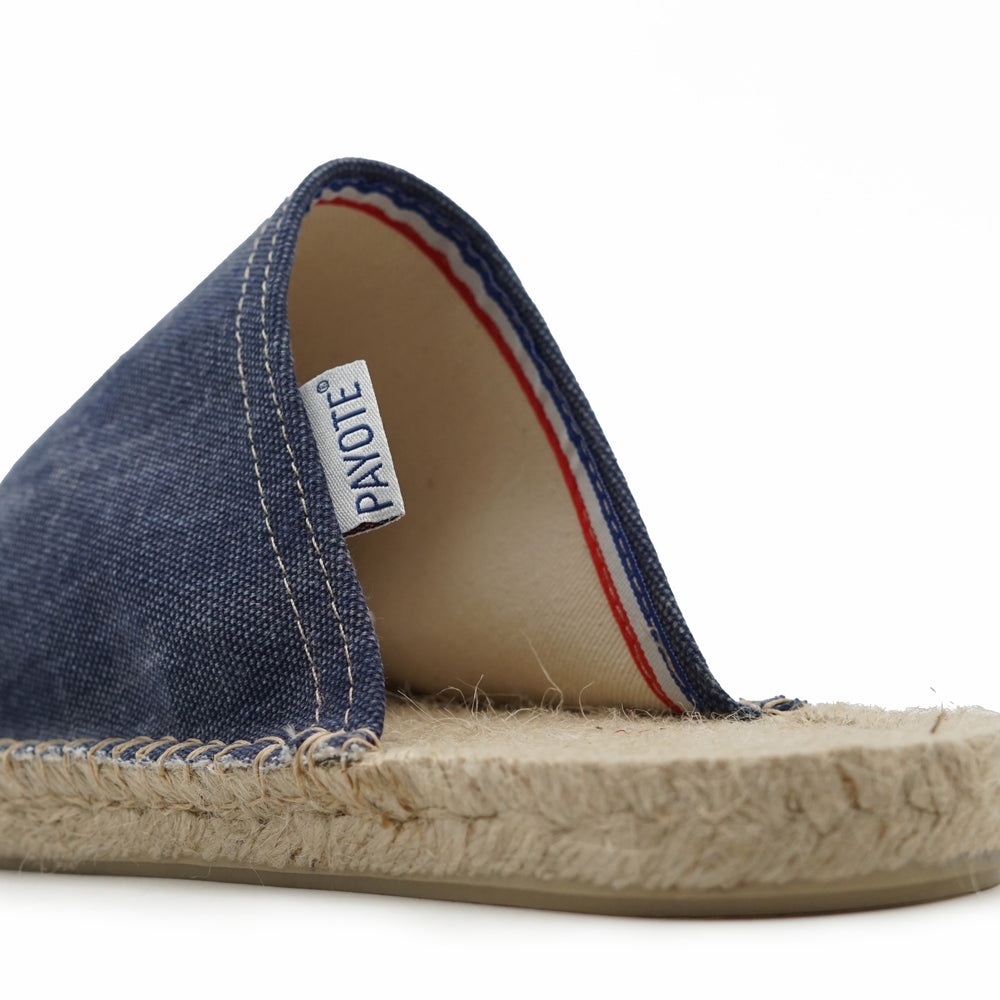 Mule espadrille bleu jeans délavé made in France