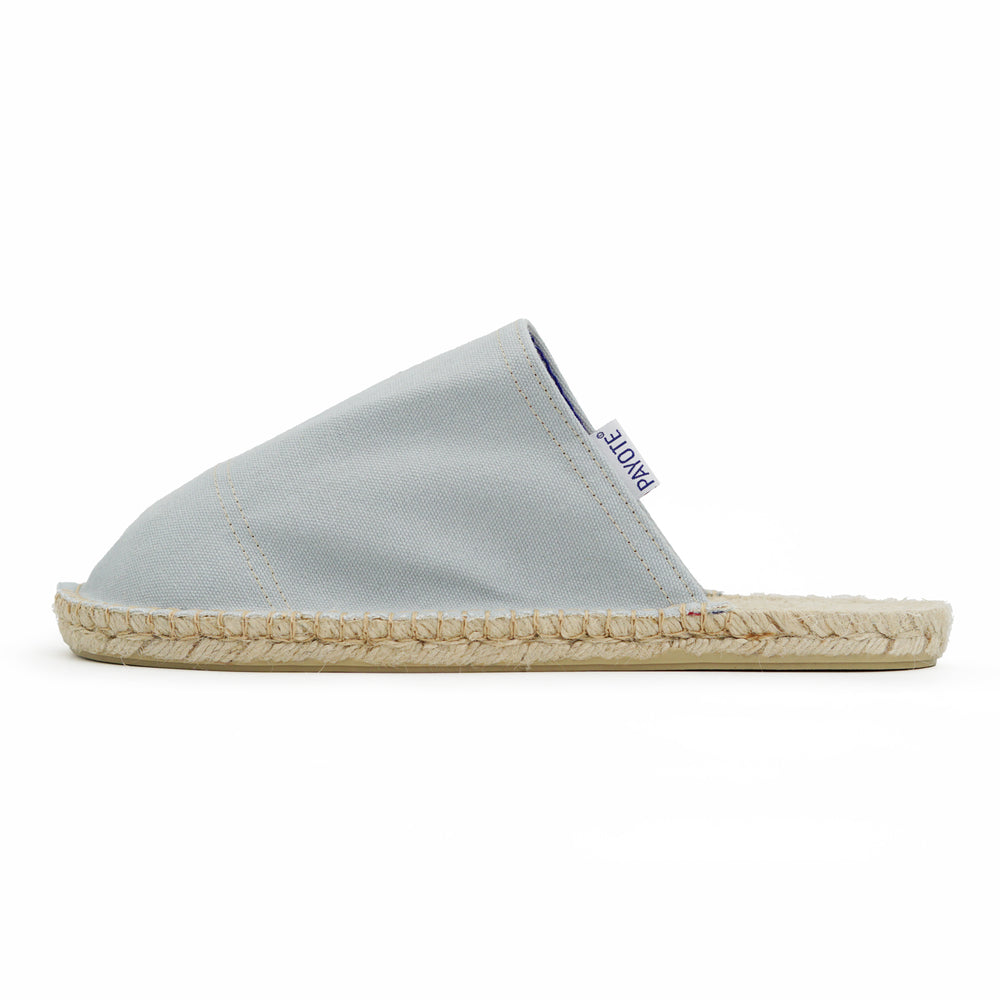 Mule espadrille gris clair made in France