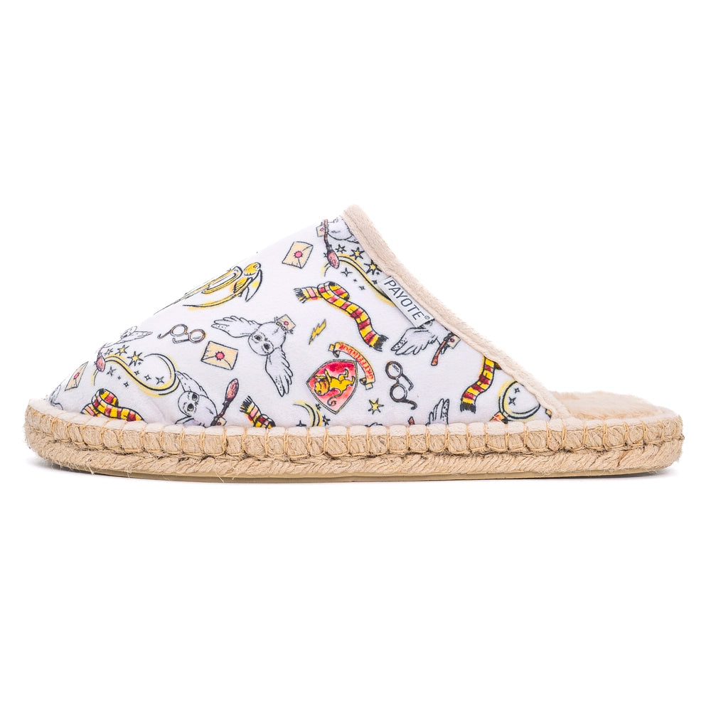 Mule fourrée "Hedwige" à l'imprimé de l'univers Harry Potter