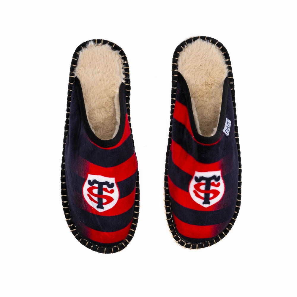 Mule fourrée à l'effigie du Stade Toulousain made in France