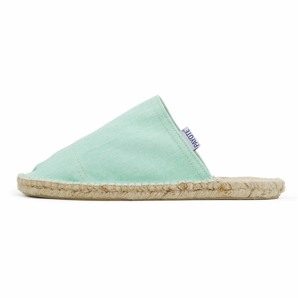 Mule espadrille vert d'eau délavé