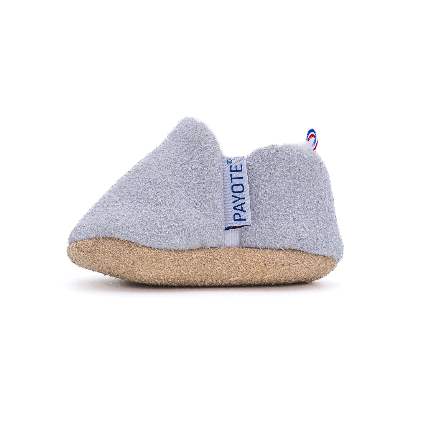 Chausson gris clair fourré fabriqué en Fance