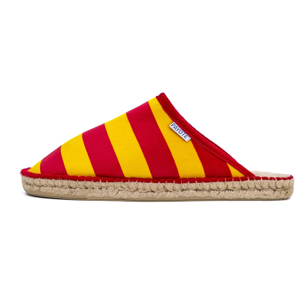 Mule fourrée à l'imprimé de la Catalogne