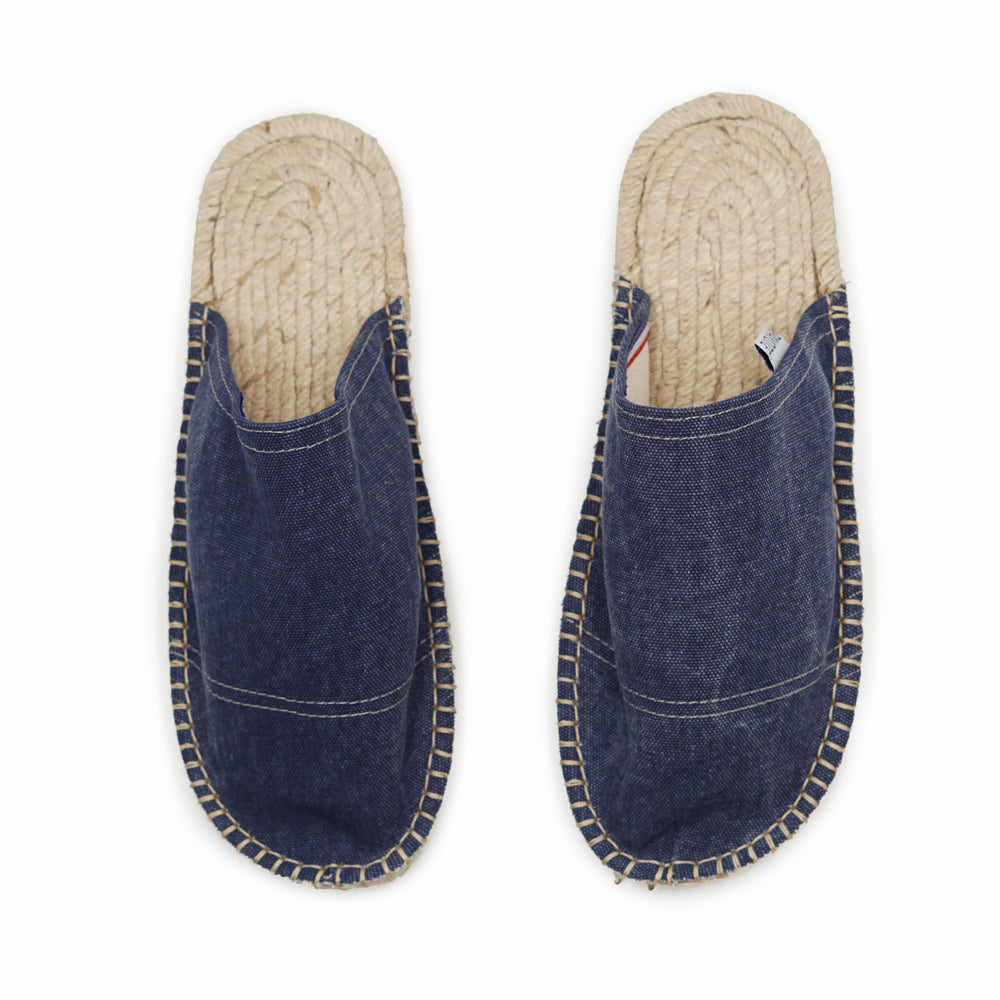 Mule espadrille bleu jeans délavé made in France