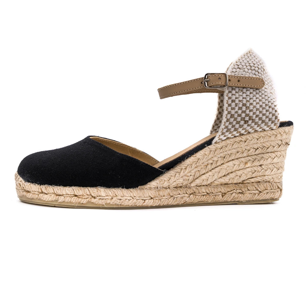 Espadrille compensée "Mado" 3cm made in France à la fermeture à boucle