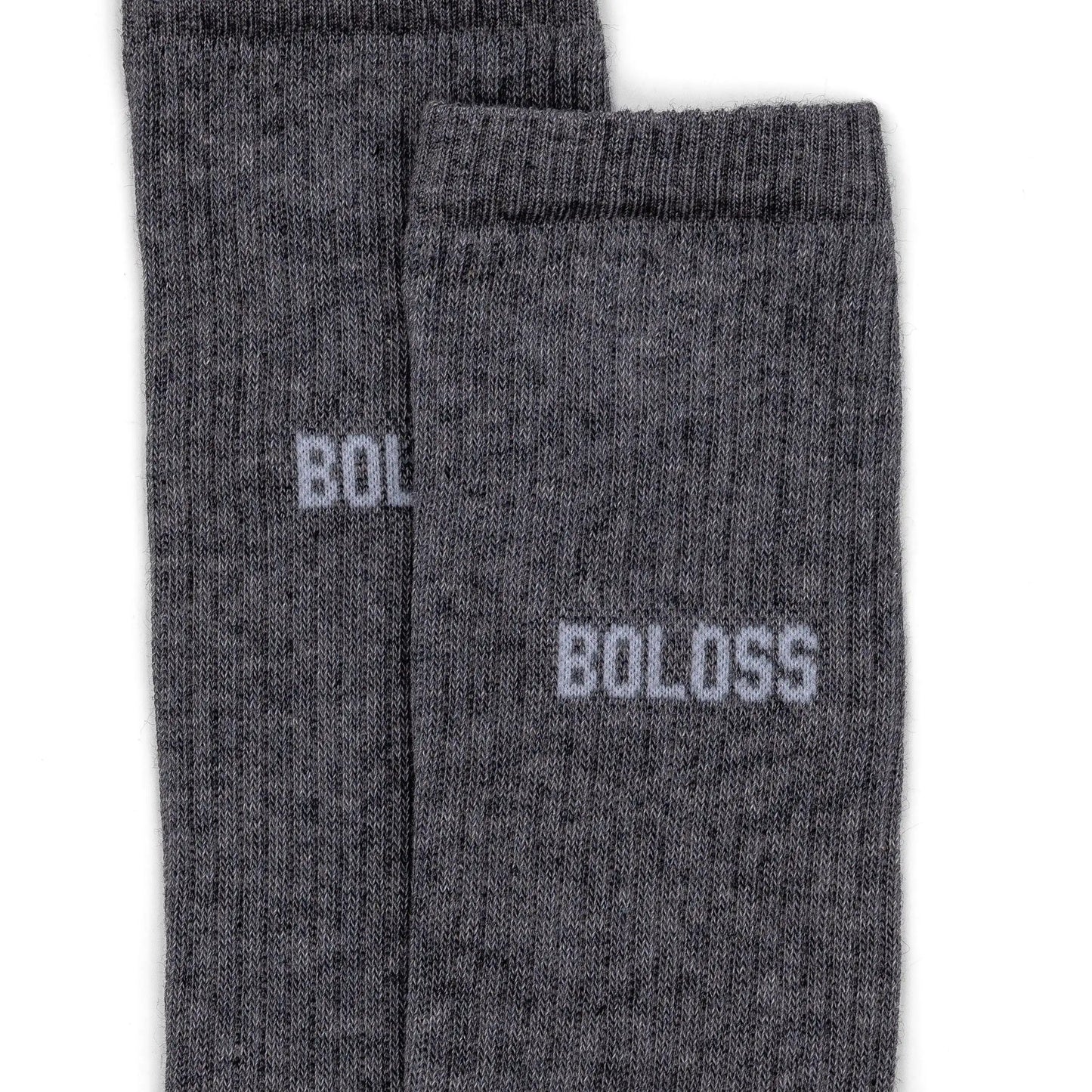 Chaussettes gris chiné à message "boloss"