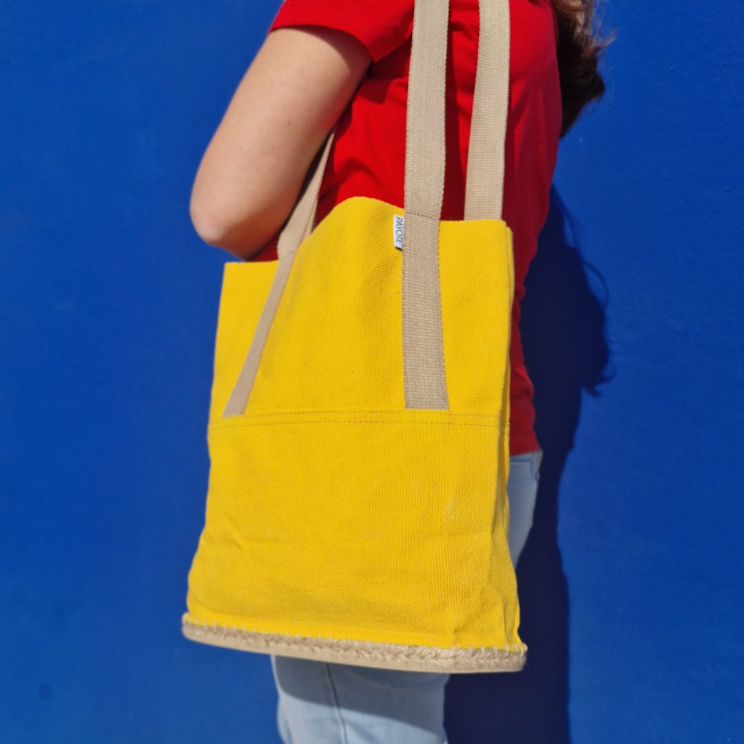 sac espadrille jaune