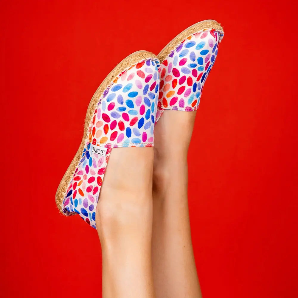 Espadrille à l'imprimé pétales multicolores