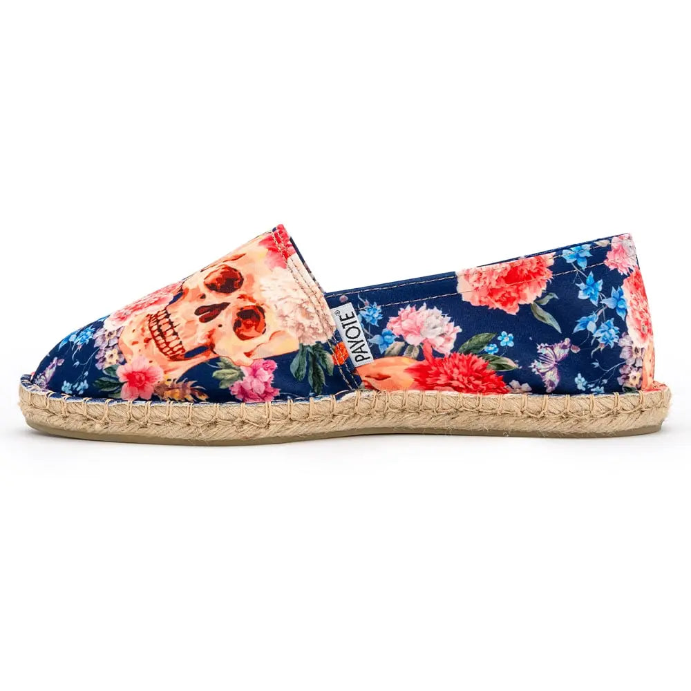 Espadrille bleu marine à l'imprimé tête de mort